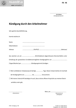 Kündigung Dienstnehmer_Arztpraxis_Vorlage_Muster
