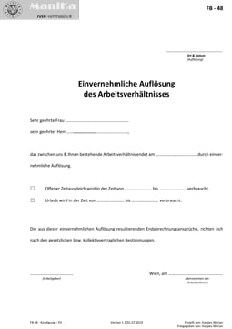 Kündigung Einvernehmlich (EV)_Arztpraxis_Vorlage_Muster