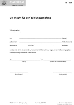 Vollmacht Zahlungsempfang_Arztpraxis_Vorlage_Muster