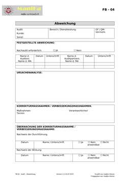 Audit - Abweichung_Vorlage